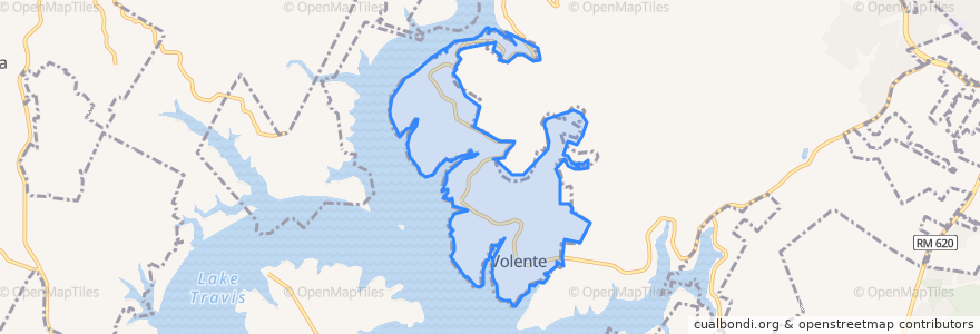 Mapa de ubicacion de Volente.