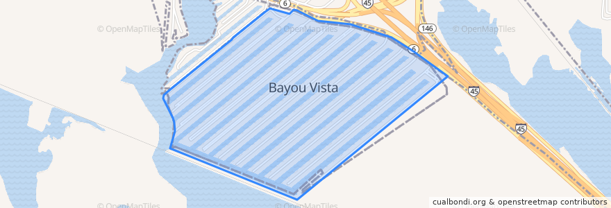 Mapa de ubicacion de Bayou Vista.