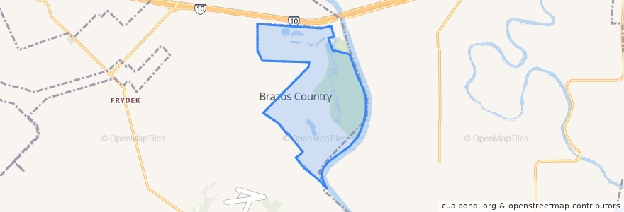 Mapa de ubicacion de Brazos Country.