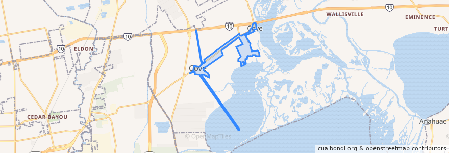 Mapa de ubicacion de Cove.
