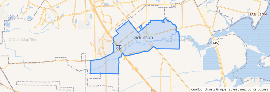 Mapa de ubicacion de Dickinson.