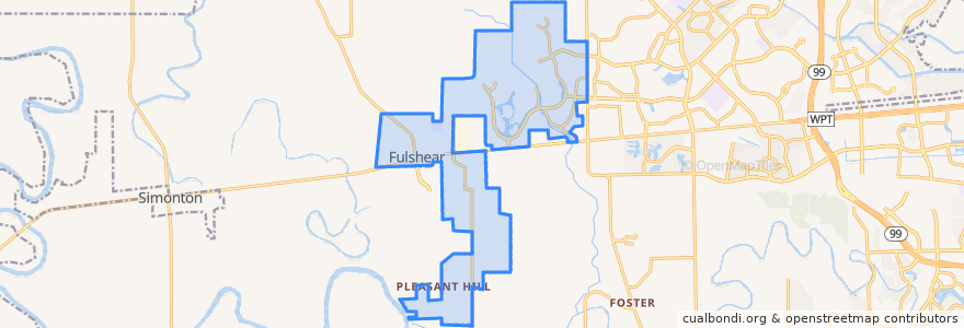 Mapa de ubicacion de Fulshear.