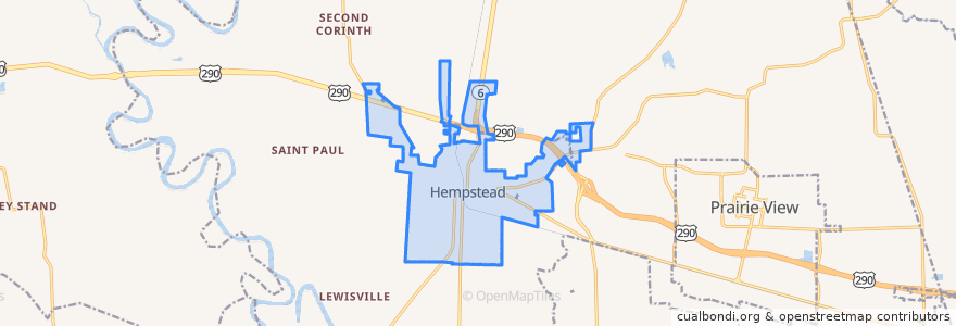 Mapa de ubicacion de Hempstead.