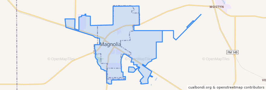 Mapa de ubicacion de Magnolia.