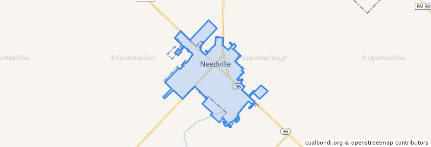 Mapa de ubicacion de Needville.
