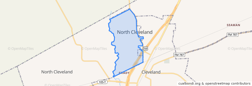 Mapa de ubicacion de North Cleveland.