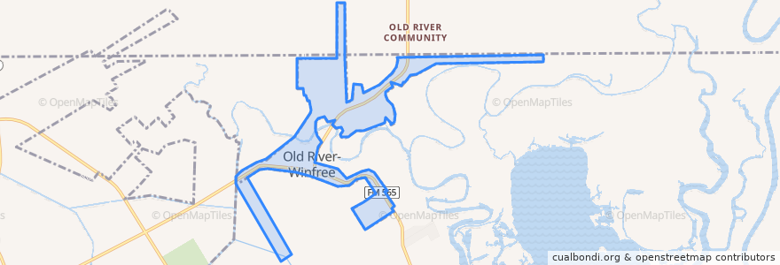 Mapa de ubicacion de Old River-Winfree.