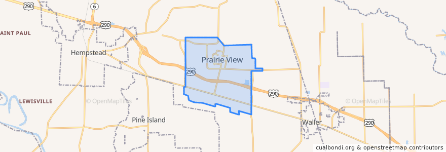 Mapa de ubicacion de Prairie View.