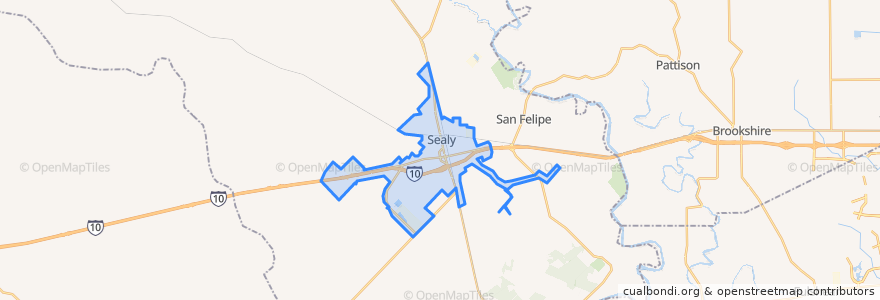 Mapa de ubicacion de Sealy.