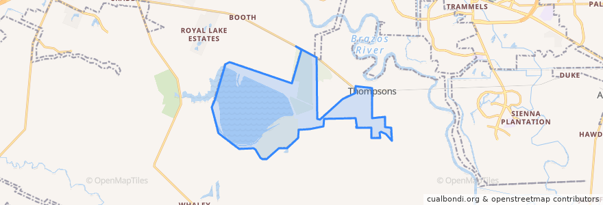 Mapa de ubicacion de Thompsons.