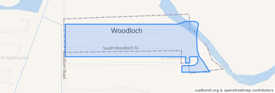 Mapa de ubicacion de Woodloch.