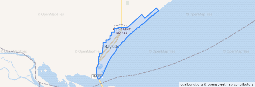 Mapa de ubicacion de Bayside.