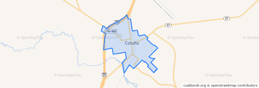 Mapa de ubicacion de Cotulla.