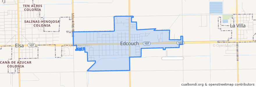 Mapa de ubicacion de Edcouch.