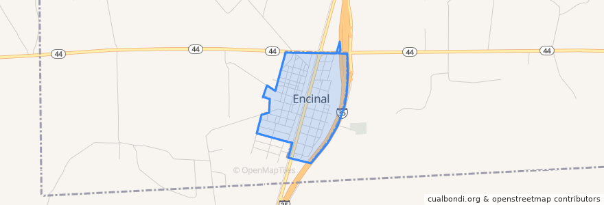 Mapa de ubicacion de Encinal.