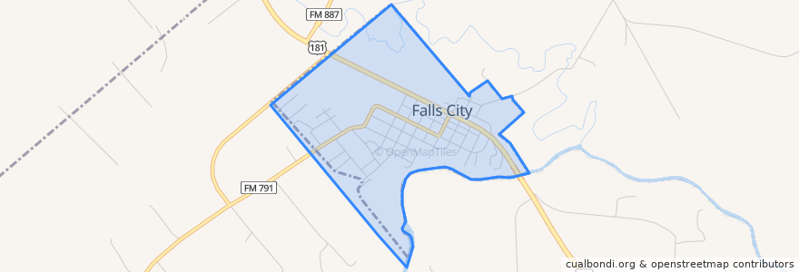 Mapa de ubicacion de Falls City.