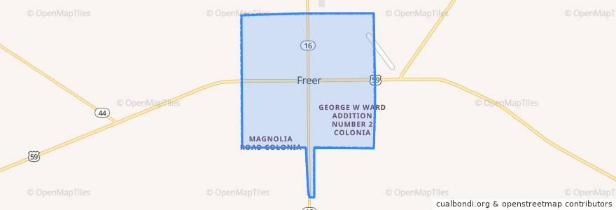 Mapa de ubicacion de Freer.