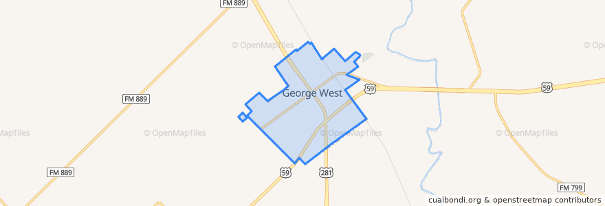 Mapa de ubicacion de George West.