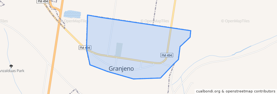 Mapa de ubicacion de Granjeno.