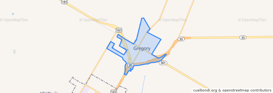 Mapa de ubicacion de Gregory.