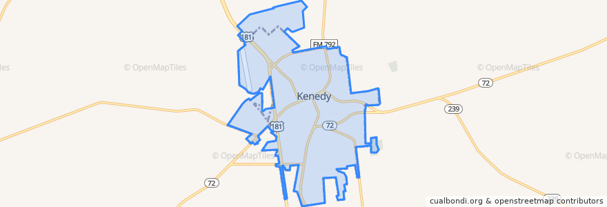 Mapa de ubicacion de Kenedy.