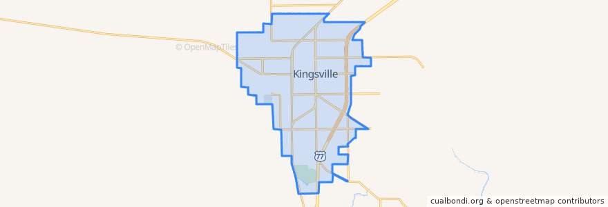 Mapa de ubicacion de Kingsville.
