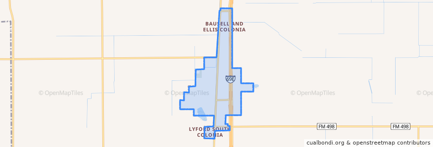 Mapa de ubicacion de Lyford.