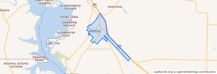 Mapa de ubicacion de Mathis.
