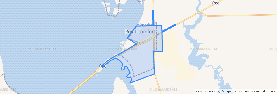 Mapa de ubicacion de Point Comfort.