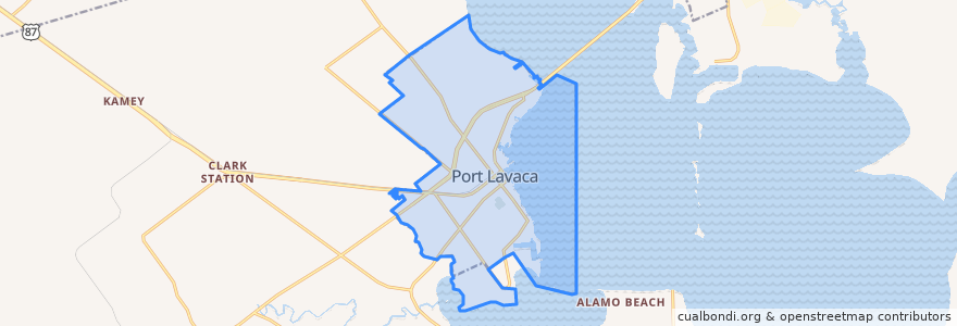 Mapa de ubicacion de Port Lavaca.
