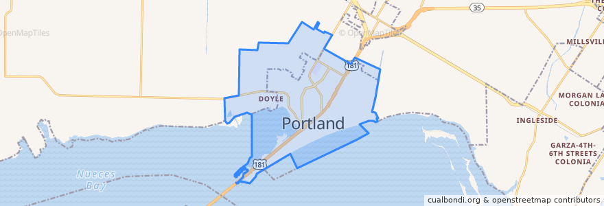 Mapa de ubicacion de Portland.