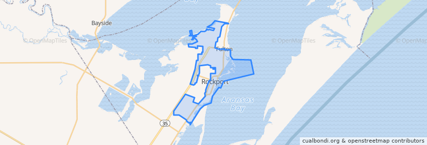 Mapa de ubicacion de Rockport.
