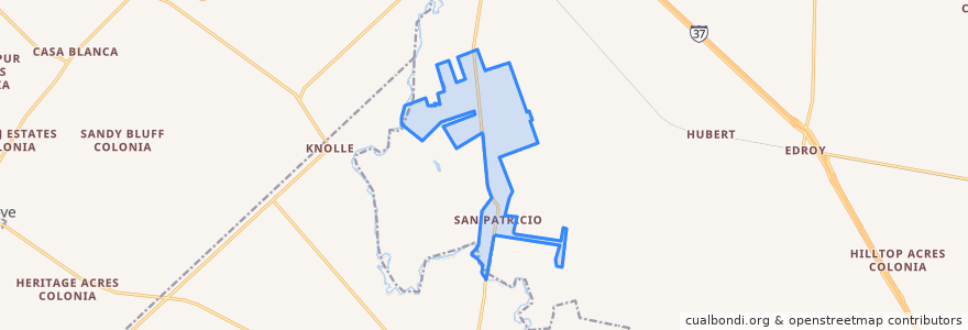 Mapa de ubicacion de San Patricio.