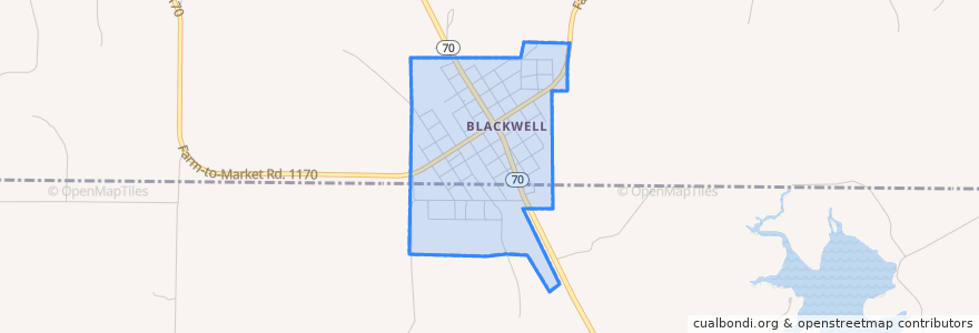 Mapa de ubicacion de Blackwell.