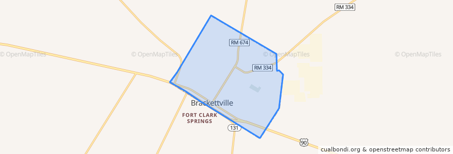 Mapa de ubicacion de Brackettville.