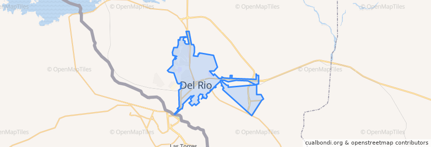 Mapa de ubicacion de Del Rio.