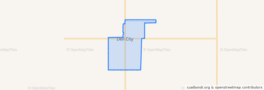 Mapa de ubicacion de Dell City.