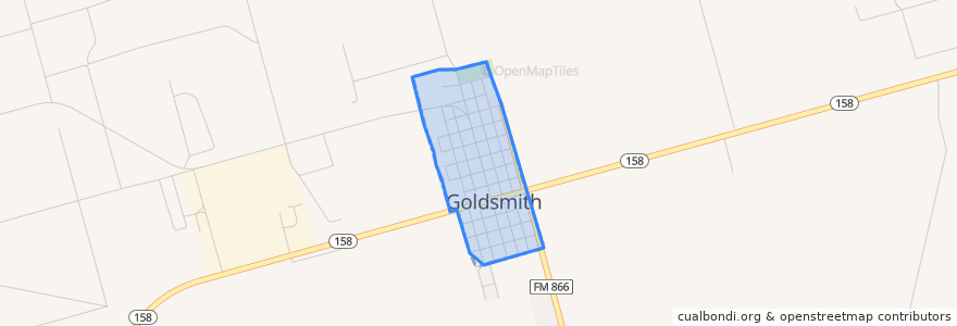 Mapa de ubicacion de Goldsmith.