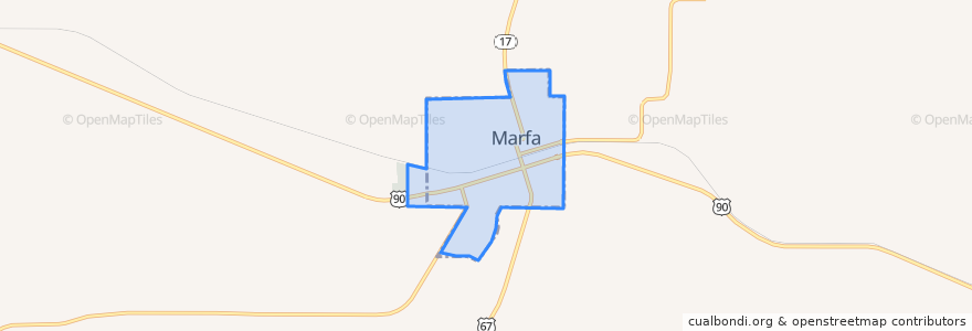 Mapa de ubicacion de Marfa.
