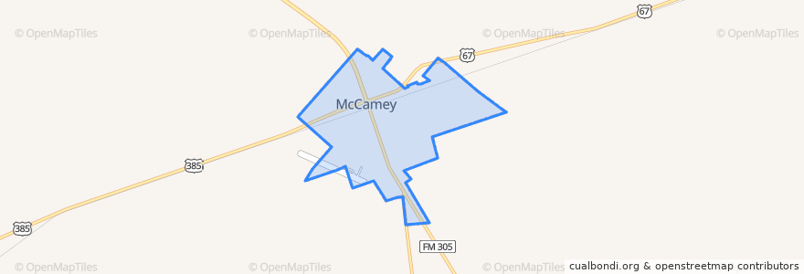 Mapa de ubicacion de McCamey.