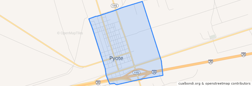 Mapa de ubicacion de Pyote.