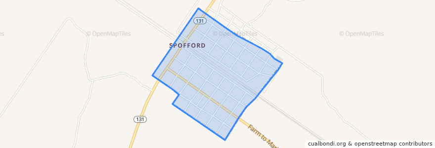 Mapa de ubicacion de Spofford.