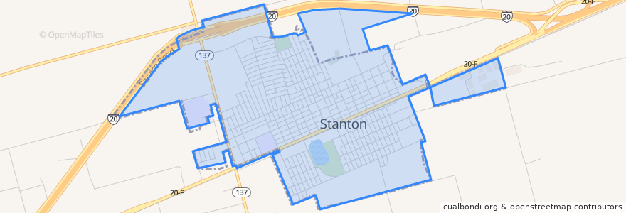 Mapa de ubicacion de Stanton.