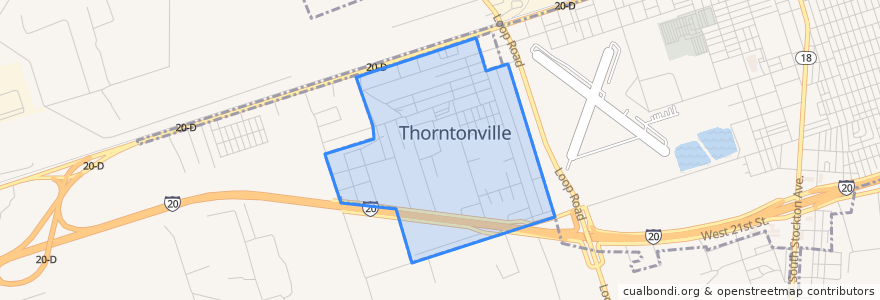 Mapa de ubicacion de Thorntonville.