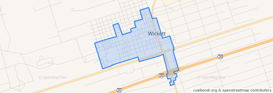 Mapa de ubicacion de Wickett.