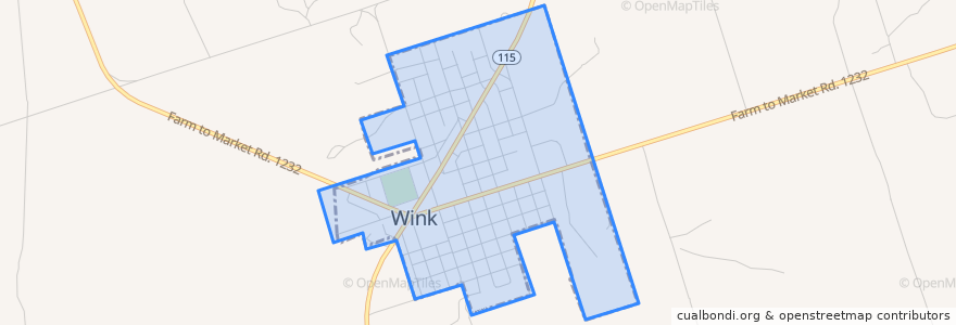 Mapa de ubicacion de Wink.