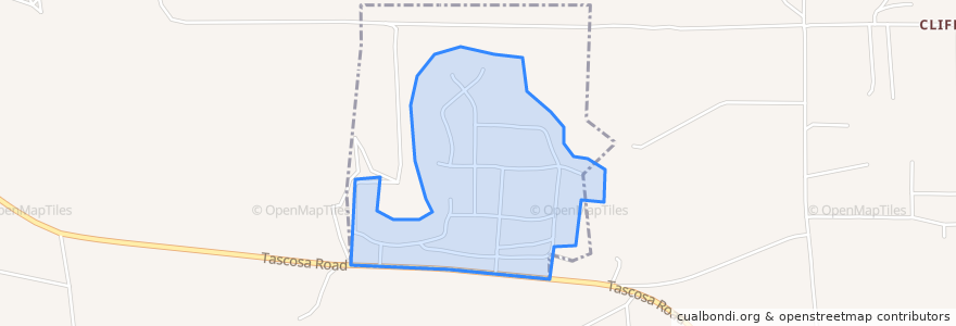 Mapa de ubicacion de Bishop Hills.
