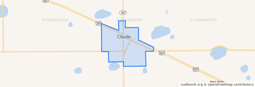 Mapa de ubicacion de Claude.