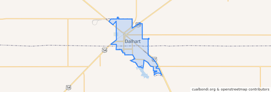 Mapa de ubicacion de Dalhart.