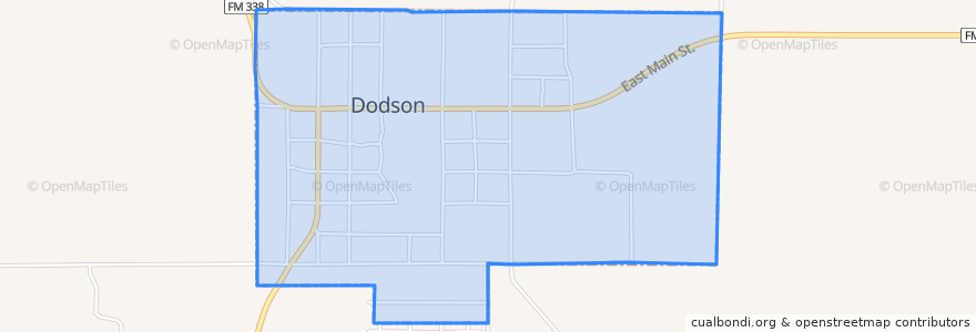 Mapa de ubicacion de Dodson.